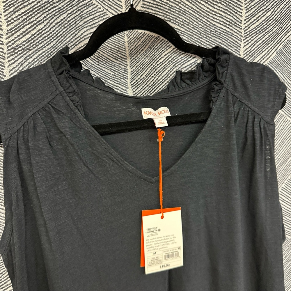 Knox Rose  2 Women's Knit Tank Tops - Knox Rose Black  And White Size M - Picture 8 of 12